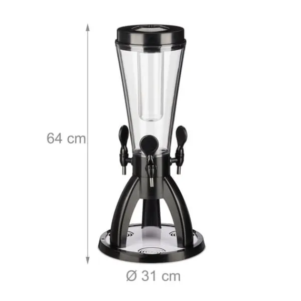 Dryckesautomater-Öltorn, 64x31 cm, Transparent, Svart