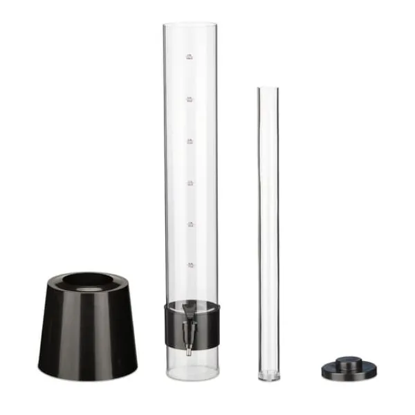 Dryckesautomater-Öltorn, 81x20x22 cm, Transparent, Svart