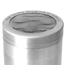 Kryddkvarnar-Lövmönsterkvarn Färgglad Zinklegering Manuell Bärbar Slipmaskin Kross Slipverktyg Present Dia 4CM 4 Golv Silver