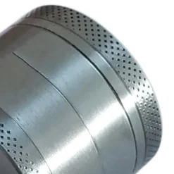 Kryddkvarnar-Lövmönsterkvarn Färgglad Zinklegering Manuell Bärbar Slipmaskin Kross Slipverktyg Present Dia 4CM 4 Golv Silver