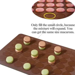 Macaron Kakform i Silikon / Form - 48 platser