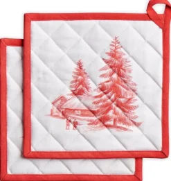 Grytlappar & Grillvantar-Maison Grytlapp 100% Bomull 2 Delar Juldekorationer