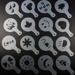 Mat- & Dryckesschabloner-Mallar / Stenciler Cappuccino 16 st