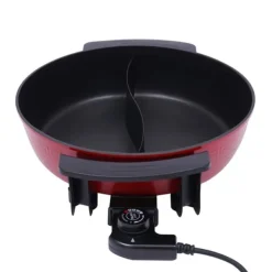 Fondueset-Mandarin Duck hotpot-gryta, dubbel delad 6 liter med yin-yang-avdelare, mörk khaki, kinesisk fondue för hem och fest