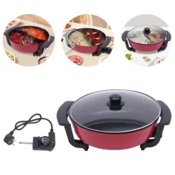 Fondueset-Mandarin Duck hotpot-gryta, dubbel delad 6 liter med yin-yang-avdelare, mörk khaki, kinesisk fondue för hem och fest