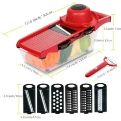 Mandolin Grönsaksskärare – Multifunktionell Grönsaksstrimlare 6-i-1