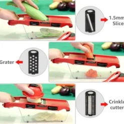 Mandolin Grönsaksskärare – Multifunktionell Grönsaksstrimlare 6-i-1