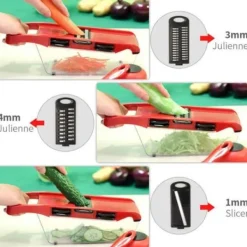 Mandolin Grönsaksskärare – Multifunktionell Grönsaksstrimlare 6-i-1