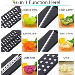 Mandolin Grönsaksskärare – Multifunktionell Grönsaksstrimlare 6-i-1