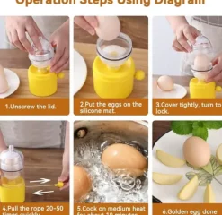 Vispar-Manuell äggskakare, äggvisp, manuell äggvisp, gyllene äggtillverkare, äggul- och äggvitemixer, äggvisp, äggvite- och äggulemixer för att göra hårdkok | CDON