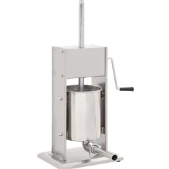 Pressar-Manuell korvstoppare 10 L i rostfritt stål - Perfekt för både hemmabruk och professionellt | Färg: Silver | Storlek: 10 L