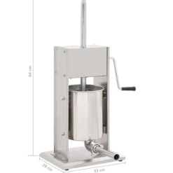 Pressar-Manuell korvstoppare 10 L i rostfritt stål - Perfekt för både hemmabruk och professionellt | Färg: Silver | Storlek: 10 L