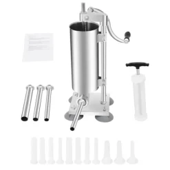 Manuell Korvstoppare, Hållbar Rostfritt Stål, Vertikal Handvev,Ljusgrå