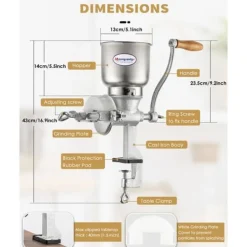 Matkvarnar-Manuell kvarn - Moongiantgo - XHH-19 - 13 cm - Justerbar malningsgrad - Vevarbete design