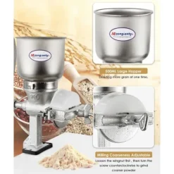 Matkvarnar-Manuell kvarn - Moongiantgo - XHH-19 - 13 cm - Justerbar malningsgrad - Vevarbete design