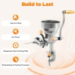 Matkvarnar-Manuell Spannmålskvarn - Handvevad Kornkvarn - För Vete Majs Nötter - Metall - För Hemmet - Silver