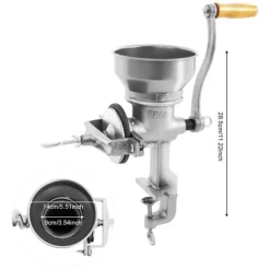 Matkvarnar-Manuell Spannmålskvarn - Handvevad Kornkvarn - För Vete Majs Nötter - Metall - För Hemmet - Silver