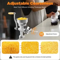 Matkvarnar-Manuell Spannmålskvarn - Handvevad Kornkvarn - För Vete Majs Nötter - Metall - För Hemmet - Silver