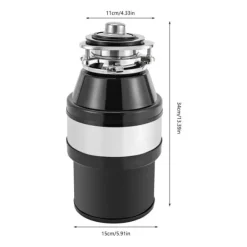 Avfallskvarnar-Matavfallskvarn, köksmodell, 560 W ren kopparmotor, stor kapacitet, stötdämpande