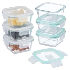 Matförvaringsbehållare Set, Glas, Transparent