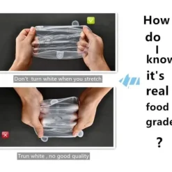 Skållock-Matloks - 6 st - Livsmedelsklassad silikon - Återanvändbara - Miljövänliga