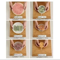 Skållock-Matloks - 6 st - Livsmedelsklassad silikon - Återanvändbara - Miljövänliga