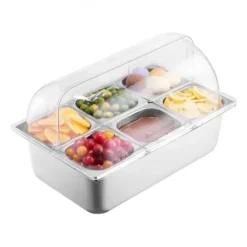 Ishink & Kylare-Matserveringsbehållare, 54,6x36,5x31 cm, rostfritt stål