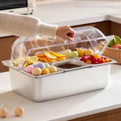 Ishink & Kylare-Matserveringsbehållare, 54,6x36,5x31 cm, rostfritt stål