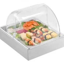 Matserveringsdisplaybehållare, 34,5x27,6x24,5 cm, rostfritt stål