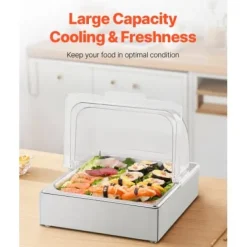 Matserveringsdisplaybehållare, 34,5x27,6x24,5 cm, rostfritt stål