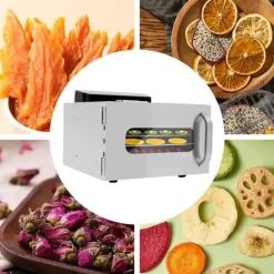 Torkugnar-Mattork, 400W, 6 brickor, Temperaturintervall 30-90℃, Timerinställning 30 min-24 tim, Rostfritt stål