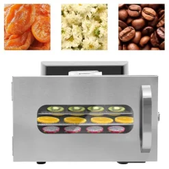 Torkugnar-Mattork, 400W, 6 brickor, Temperaturintervall 30-90℃, Timerinställning 30 min-24 tim, Rostfritt stål