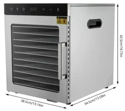 Mattorkare, 10 brickor, justerbar temperaturkontroll,Silver