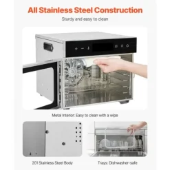 Mattorkarmaskin 6 Brickor, Rostfritt Stål 400W, Jerky Frukttorkning, Hög Effektivitet