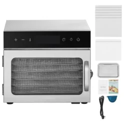 Mattorkarmaskin 6 Brickor, Rostfritt Stål 400W, Jerky Frukttorkning, Hög Effektivitet