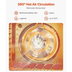 Torkugnar-Mattorkarmaskin med 10 brickor, Rostfritt Stål 1000W, för Torkning av Jerky och Frukt