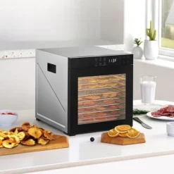 Torkugnar-Mattorkarmaskin med 10 brickor, Rostfritt Stål 1000W, för Torkning av Jerky och Frukt