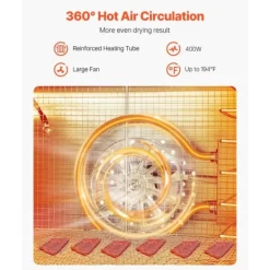 Torkugnar-Mattorkarmaskin med 8 brickor, Rostfritt Stål, 400W, För Torkning av Kött och Frukt