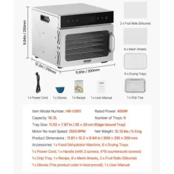 Matttork, 30x31x25 cm, rostfritt stål, justerbar temperatur