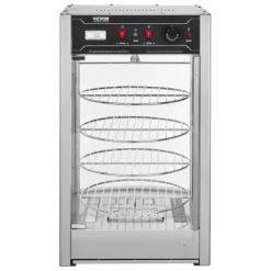 Matuppvärmare-Matvärmare Display, 4-vånings Pizzavärmare, 46,5x46x78 cm, Rostfritt Stål