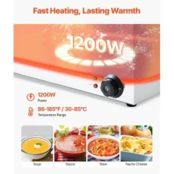 Matuppvärmare-Matvärmare, 5-fack elektriskt ångbord, 54x36x25 cm, rostfritt stål