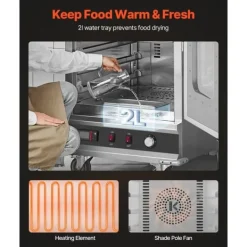 Matuppvärmare-Matvärmare Hot Box, 16-vånings Koncessionsvärmeskåp, med Vattenbricka