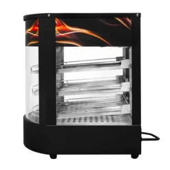 Matuppvärmare-Matvärmare Uppvärmd Pizzadisplay Glasskärm Kommersiell Varm Mat Pizza Paj Svart Stål Elektrisk 30 - 85°C Temperatur 3-hyllplan Trådhyllor GRATIS Tång | CDON