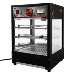Matuppvärmare-Matvärmare Uppvärmd Pizzadisplay Glasskärm Kommersiell Varm Mat Pizza Paj Svart Stål Elektrisk 30 - 85°C Temperatur 3-hyllplan Trådhyllor GRATIS Tång | CDON