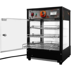 Matuppvärmare-Matvärmare Uppvärmd Pizzadisplay Glasskärm Kommersiell Varm Mat Pizza Paj Svart Stål Elektrisk 30 - 85°C Temperatur 3-hyllplan Trådhyllor GRATIS Tång | CDON