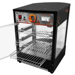 Matuppvärmare-Matvärmare Uppvärmd Pizzadisplay Glasskärm Kommersiell Varm Mat Pizza Paj Svart Stål Elektrisk 30 - 85°C Temperatur 3-hyllplan Trådhyllor GRATIS Tång | CDON