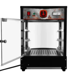 Matuppvärmare-Matvärmare Uppvärmd Pizzadisplay Glasskärm Kommersiell Varm Mat Pizza Paj Svart Stål Elektrisk 30 - 85°C Temperatur 3-hyllplan Trådhyllor GRATIS Tång | CDON