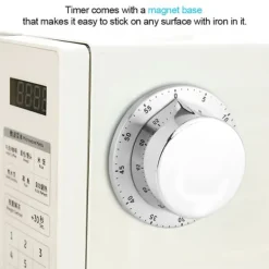 Äggklockor-Mekanisk kökstimer - Magnetisk bas, silver