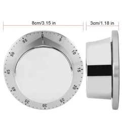 Äggklockor-Mekanisk kökstimer - Magnetisk bas, silver
