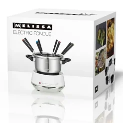Fondueset-MELISSA Elektrisk fondue 2L 1200W Rostfritt stål / Vit